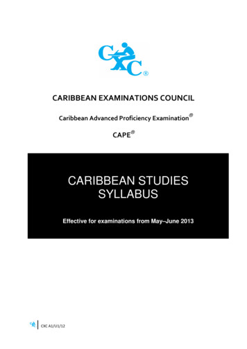 CARIBBEAN EXAMINATIONS COUNCIL - CXC