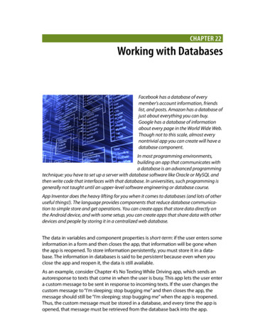 CHAPTER 22 Working With Databases - Learn To Build Android .