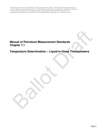 Manual Of Petroleum Measurement Standards . - API Ballots