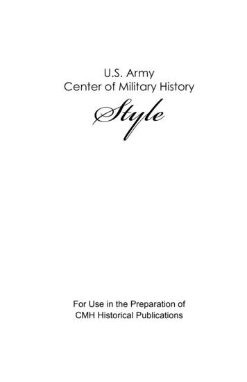 Center Of Military History Style Guide
