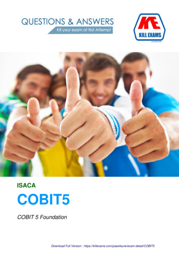 COBIT 5 A Business Framework For The Governance And .