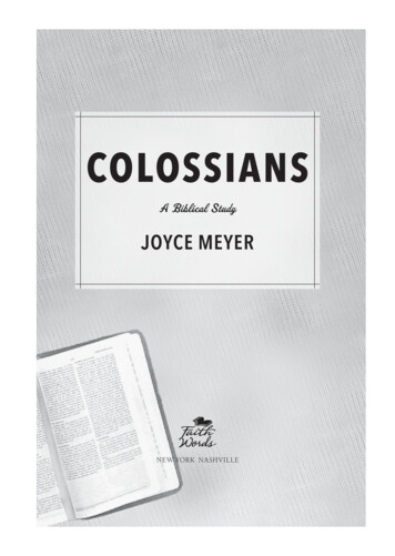 COLOSSIANS - Joyce Meyer