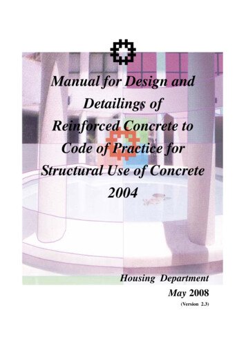 Manual For Design And Detailings Of Reinforced Concrete To .