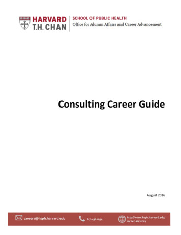 Consulting Career Guide Sept 2016 - Harvard University