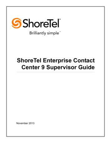 ShoreTel Contact Center 9 Supervisor Guide