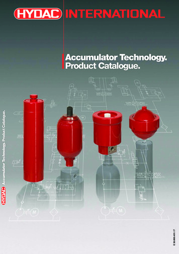 Accumulator Technology. Product Catalogue.