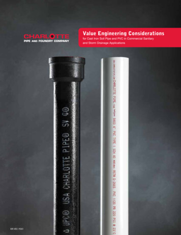 Value Engineering Considerations - Charlotte Pipe