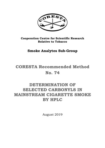 CORESTA Recommended Method No. 74 DETERMINATION OF .