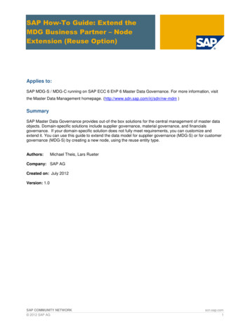 SAP How-To Guide: Extend The MDG Business Partner - Node .