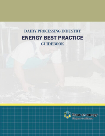 Dairy Processing Guidebook - Focus On Energy