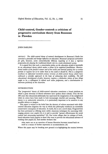 Child-centred, Gender-centred: A Criticism Of Progressive .
