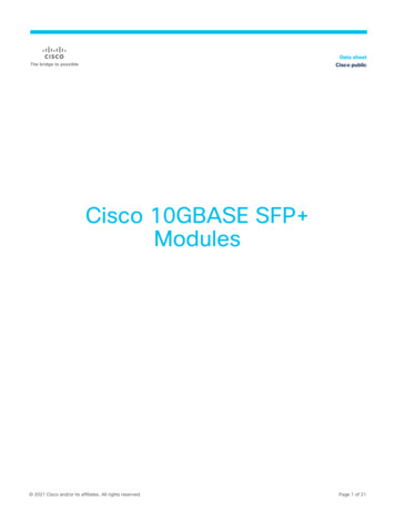 Cisco 10GBASE SFP Modules Data Sheet