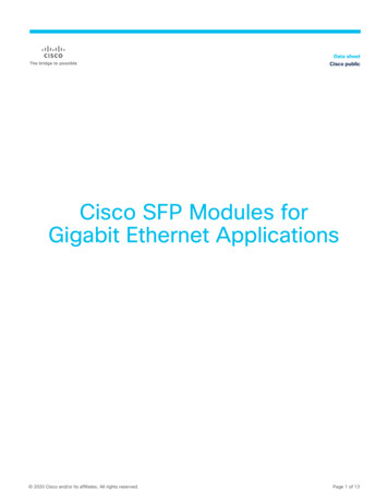Cisco SFP Modules For Gigabit Ethernet Applications Data Sheet