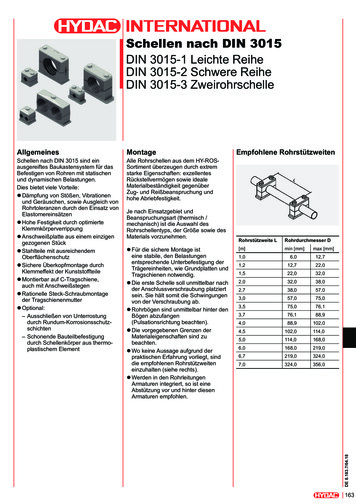 DIN 3015-1 Leichte Reihe DIN 3015-2 Schwere Reihe DIN 3015 .