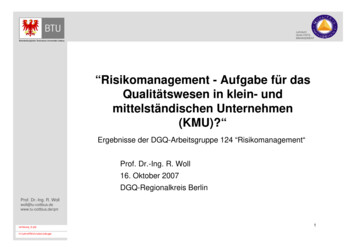 “Risikomanagement - Aufgabe Für Das Qualitätswesen In .