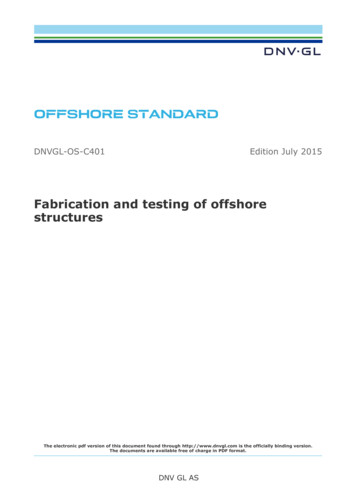DNVGL-OS-C401 Fabrication And Testing Of Offshore Structures