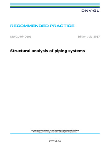 DNVGL-RP-D101 Structural Analysis Of Piping Systems