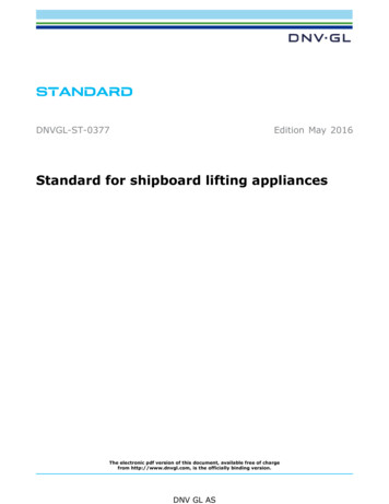 DNVGL-ST-0377 Standard For Shipboard Lifting Appliances