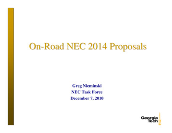 On-Road NEC 2014 Proposals - EPRI