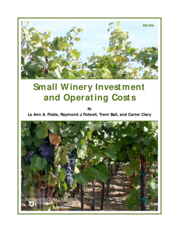 Small Winery Investment And Operating Costs