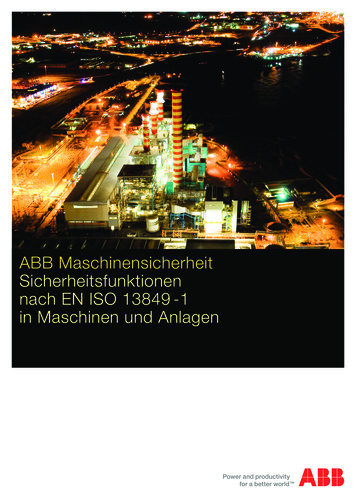 ABB Maschinensicherheit Sicherheitsfunktionen Nach EN ISO .