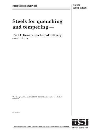 Steels For Quenching And Tempering