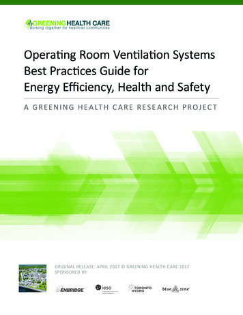 Operating Room Ventilation Systems Best Practices Guide .