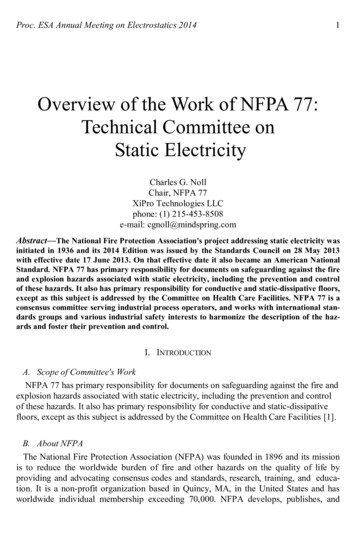 Overview Of The Work Of NFPA 77: Technical Committee On .