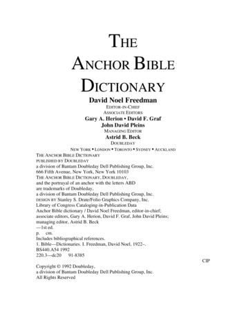 THE ANCHOR BIBLE DICTIONARY - Typepad