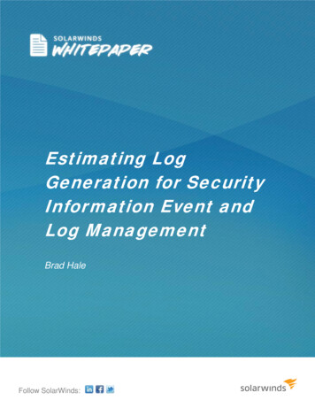 Estimating Log Generation For Security Information Event .