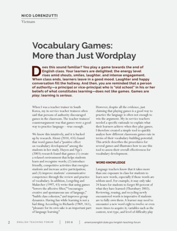 Vocabulary Games: More Than Just Wordplay D