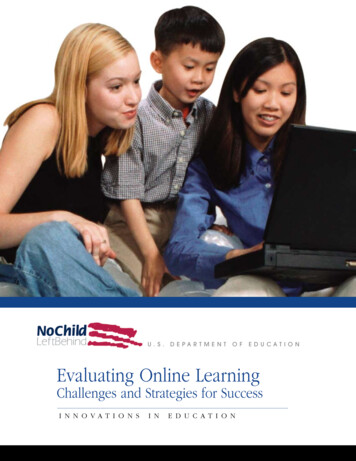 U.S. DEPARTMENT OF EDUCATION Evaluating Online Learning