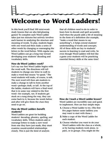 Welcome To Word Ladders! - Marshfieldschools 