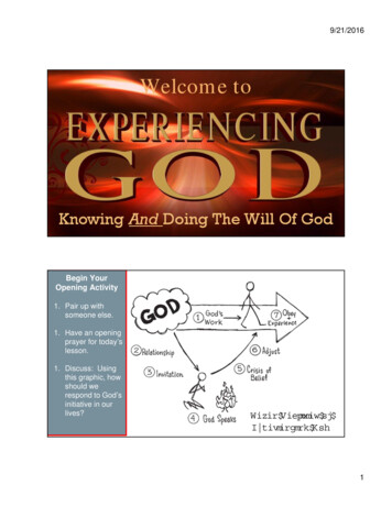 Experiencing God- Session 3 (Unit 2- Looking To God) 09-20 .