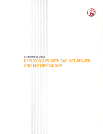 Deploying F5 With SAP NetWeaver And Enterprise SOA V9