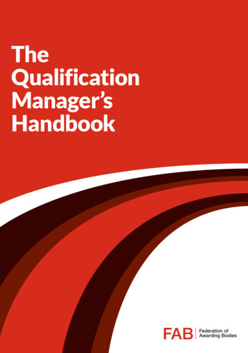 The Qualification Manager’s Handbook