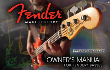 Fender Bass Guitars Manual - American Musical Supply