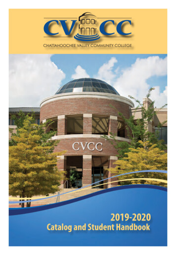 2019-2020 Catalog And Student Handbook - CV