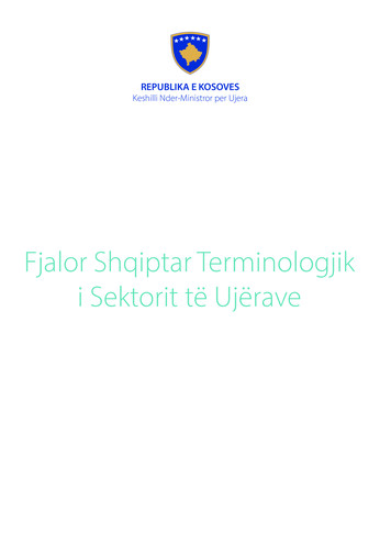 Fjalor Shqiptar Terminologjik I Sektorit Të Ujërave