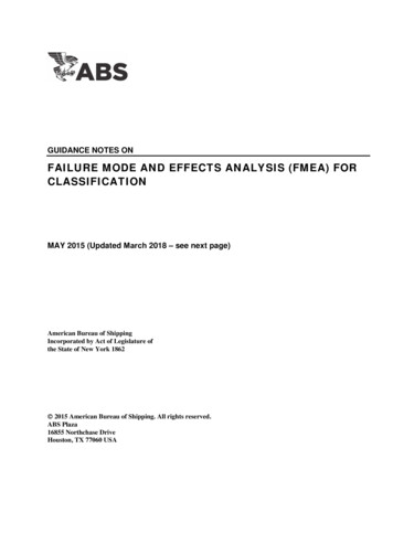 Guidance Notes On Failure Mode And Effects Analysis (FMEA .