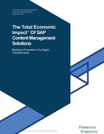 The Total Economic Impact Of SAP Enterprise Content .