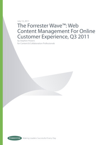The Forrester Wave: Web Content Management For Online .