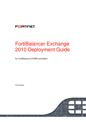 FortiBalancer Exchange 2010 Deployment Guide V.1