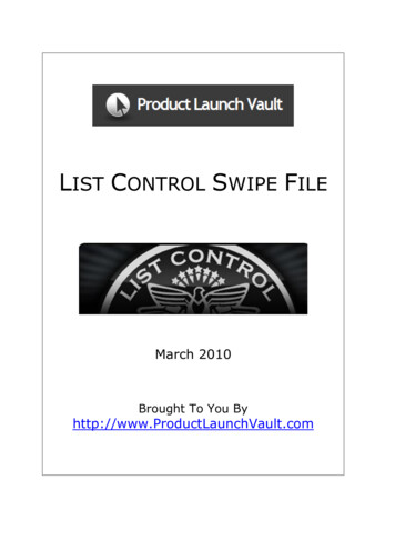 LIST CONTROL SWIPE F - Product Launch Vault