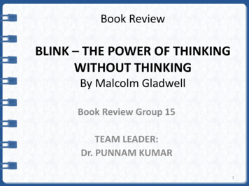 Blink – THE POWER OF THINKING WITHOUT THINKING