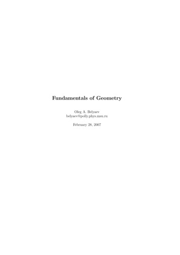 Fundamentals Of Geometry - Msu.ru