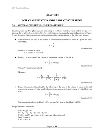 CHAPTER 5 SOIL CLASSIFICATION AND LABORATORY TESTING