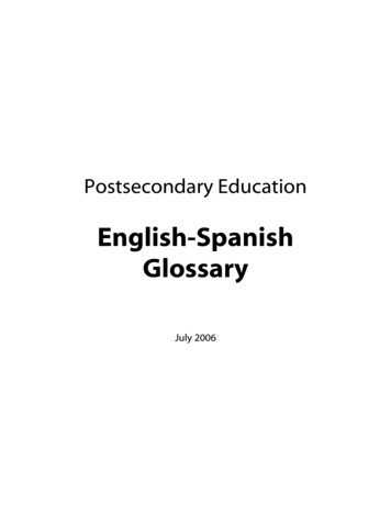 English-Spanish Glossary