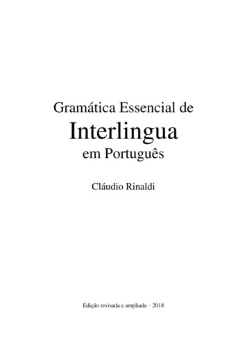 Gramática Essencial De Interlingua