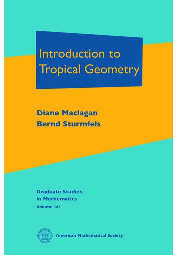 Introduction To Tropical Geometry - AMS